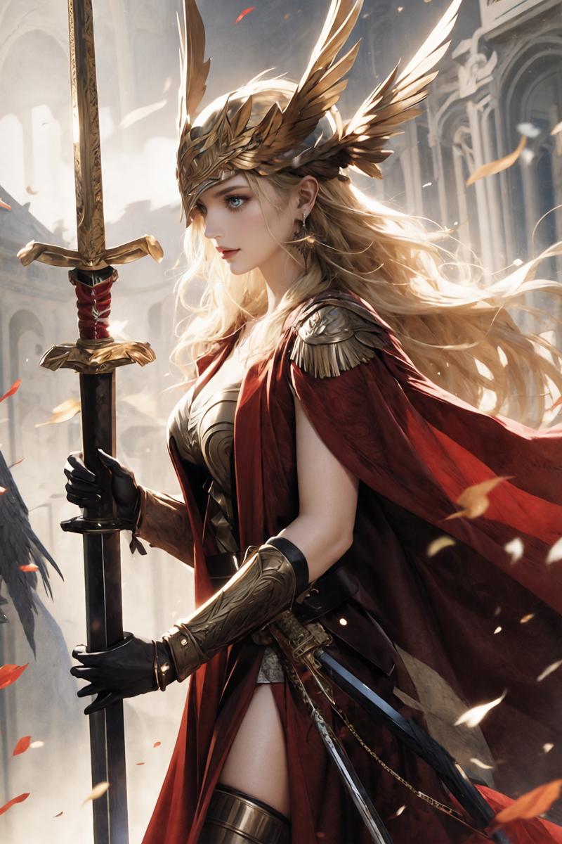 606247209521969555-311473069-winged helmet，1girl，valkyrie，solo，_long hair，blonde hair，jewelry，earrings，_holding weapon，holding sword，__lora_绪儿-女武神 winged hel.jpg